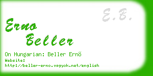 erno beller business card